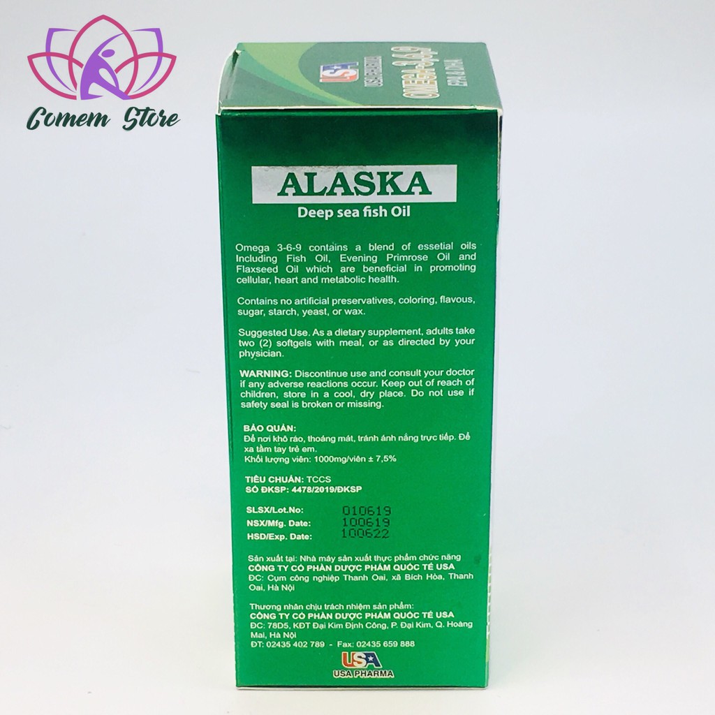 ALASKA OMEGA 3,6,9 - Hỗ trợ cải thiện trí lực , giảm nguy cơ xơ vữa động mạch do tác hại của oxy