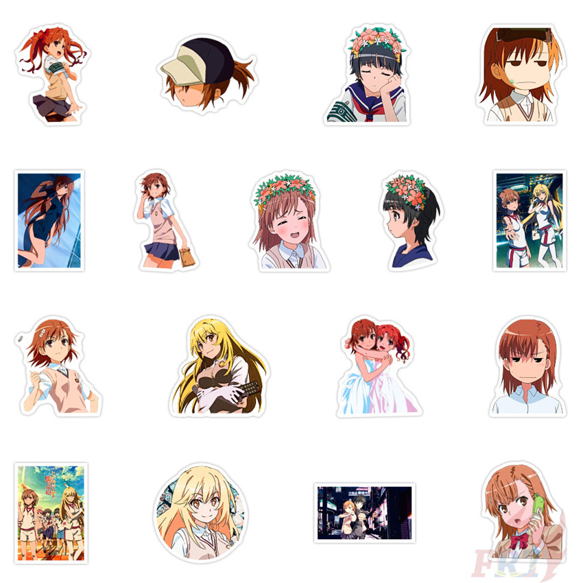 Bộ 50 Miếng Dán Sticker Chống Thấm Nước Họa Tiết Hoạt Hình Misaka Mikoto 02