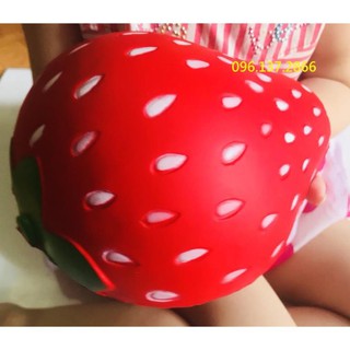 ( dautay) SQUISHY 1/2 QuẢ DÂU TÂY TO KHỔNG LỒ (THV )