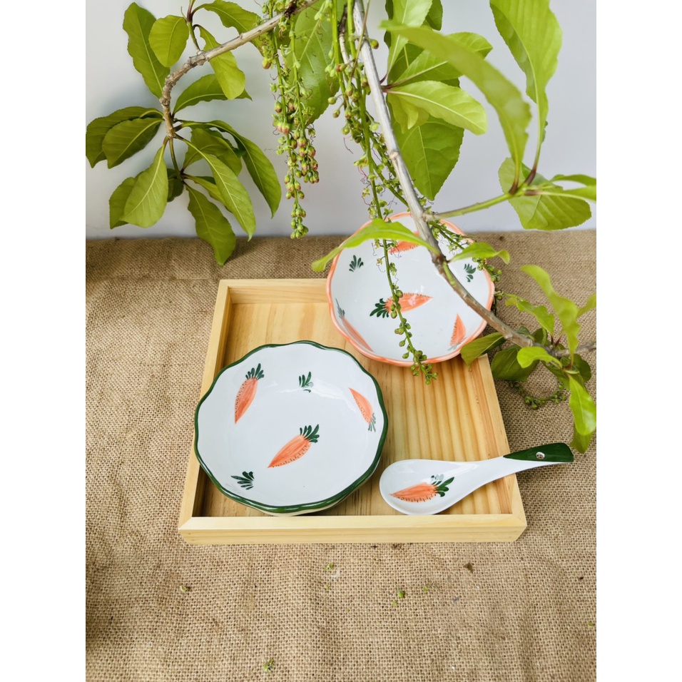 Bát Tô Nông Cho Bé Ăn Dặm, Đĩa Nhật Decor Hoạt Hình Cá, Mèo Cute, Bát Chè,... Đường Kính Miệng 13cm - Gốm Sứ Bát Tràng