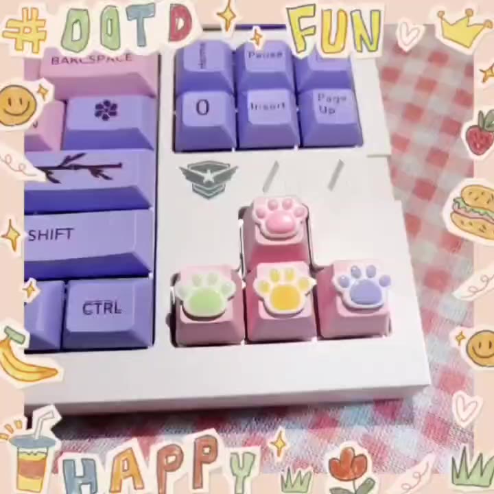 Nút Bàn Phím Cơ Hình Chân Mèo Màu Hồng Dễ Thương | BigBuy360 - bigbuy360.vn