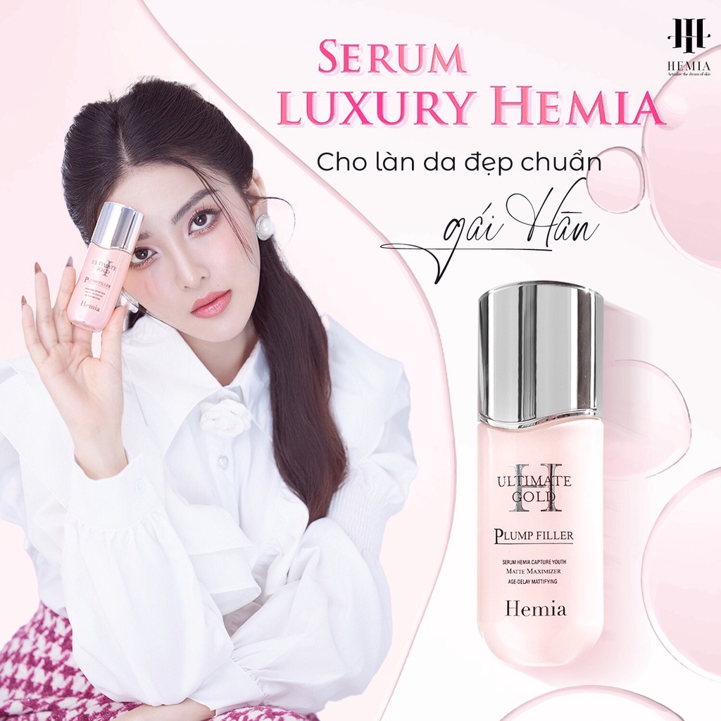 Serum Hemia tinh chất dưỡng trắng da mờ thâm se khít lỗ chân lông 50ml