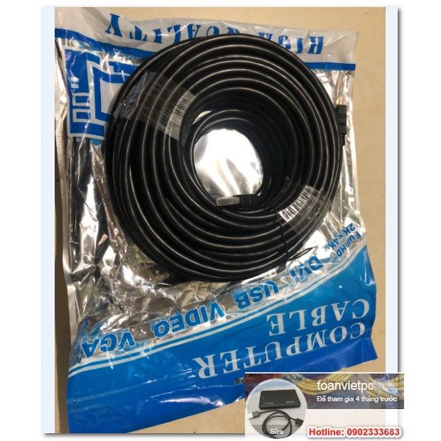 Cáp hdmi 20m tròn đen | dây hdmi 20m 4k