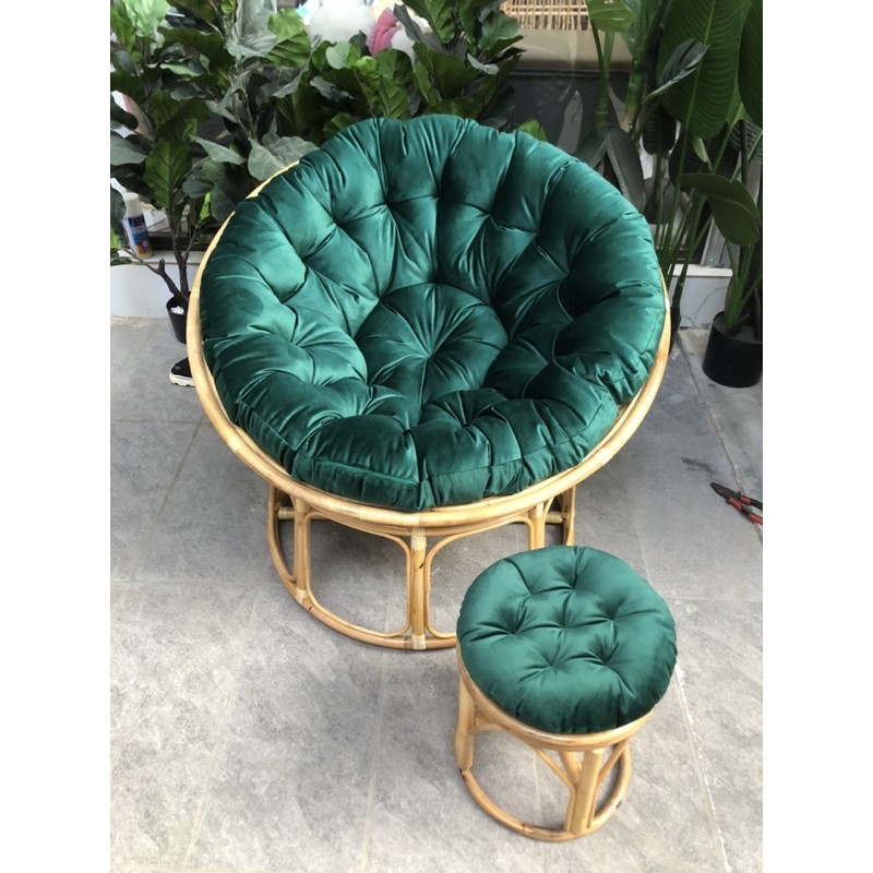 Ghế lười thư giãn Papasan mây thật/ giả mây phòng ngủ, decor ban công nằm thư giãn, trang trí phòng khách, đọc sách