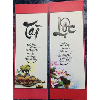 tranh thư pháp treo trang trí Tết.
