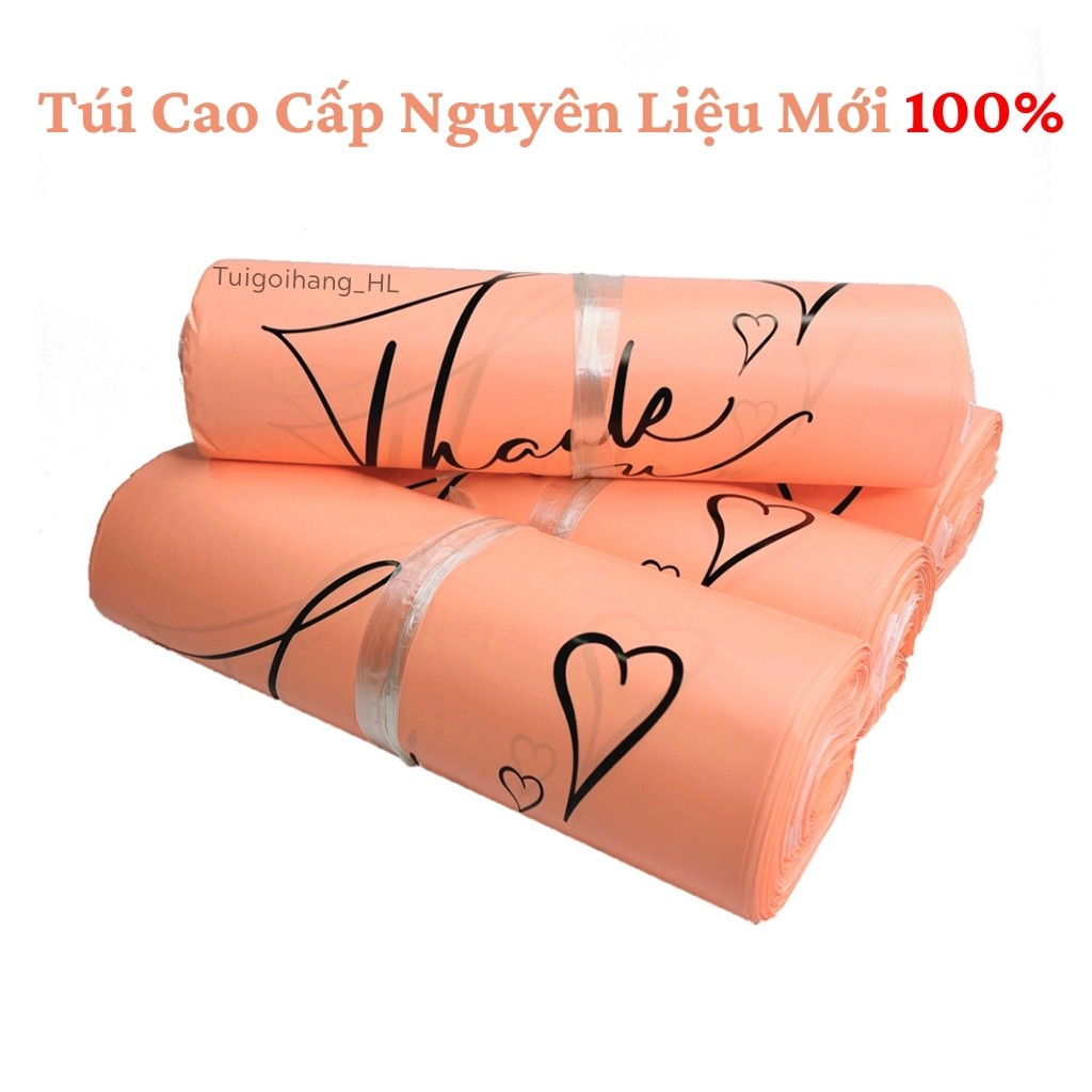 Túi gói hàng hồng đào in chữ thank you cao cấp size 35x45 TUIGOIHANGHL