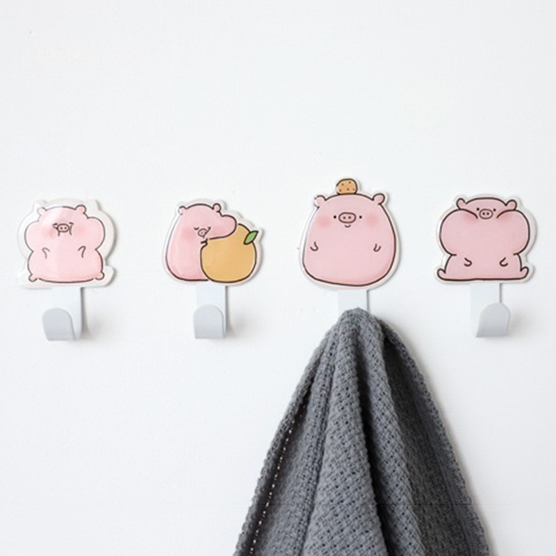 (2 Cái/Vỉ) Móc Dán Tường Treo Đồ Dễ Thương