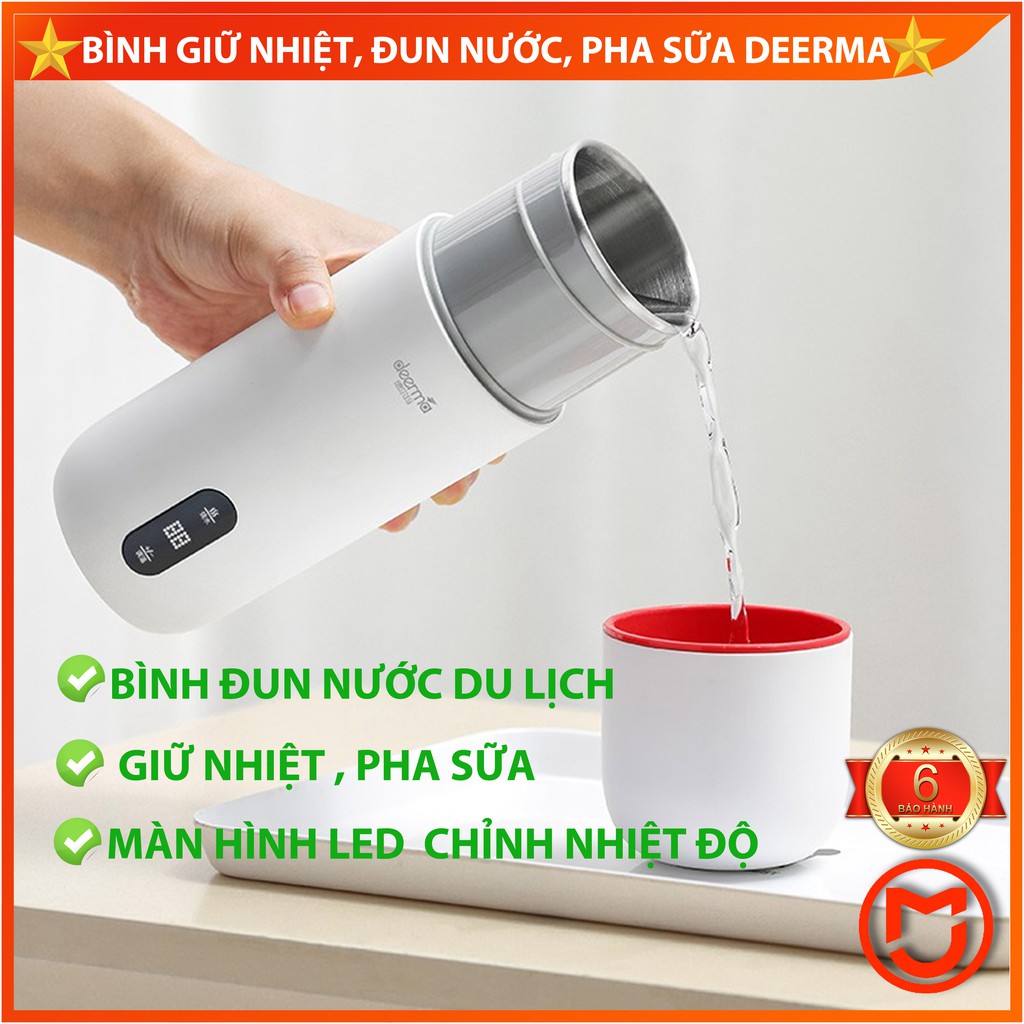 [CHÍNH HÃNG]Bình giữ nhiệt, đun nước Xiaomi Deerma, 350ml, pha sữa, có màn hình led điều khiển nhiệt độ tùy ý