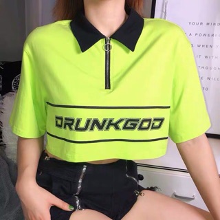 Sale Áo crop cổ bẻ chuẩn