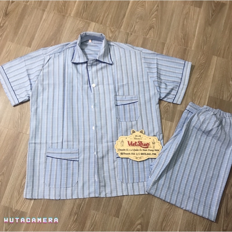 Bộ pijama nam trung niên-bộ ngủ ông già cộc tay, dài tay chất mềm mát