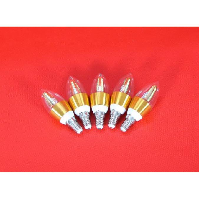 Bóng đèn LED C35 4W hình quả nhót viềm vàng đui E14