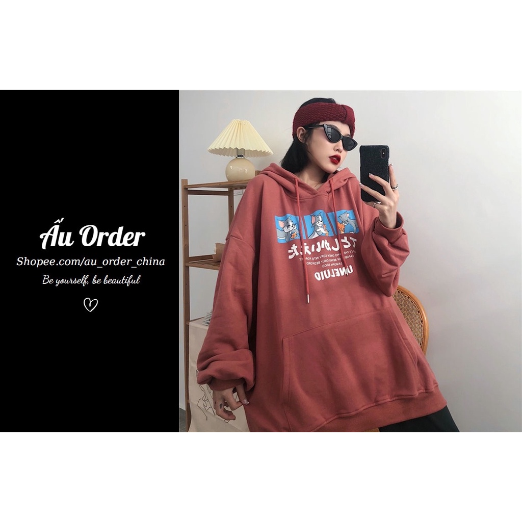 [ORDER 2 - 3 TUẦN] Áo hoodie nỉ da cá dài tay in hình Tom và Jerry Bigsize đến 100kg | BigBuy360 - bigbuy360.vn