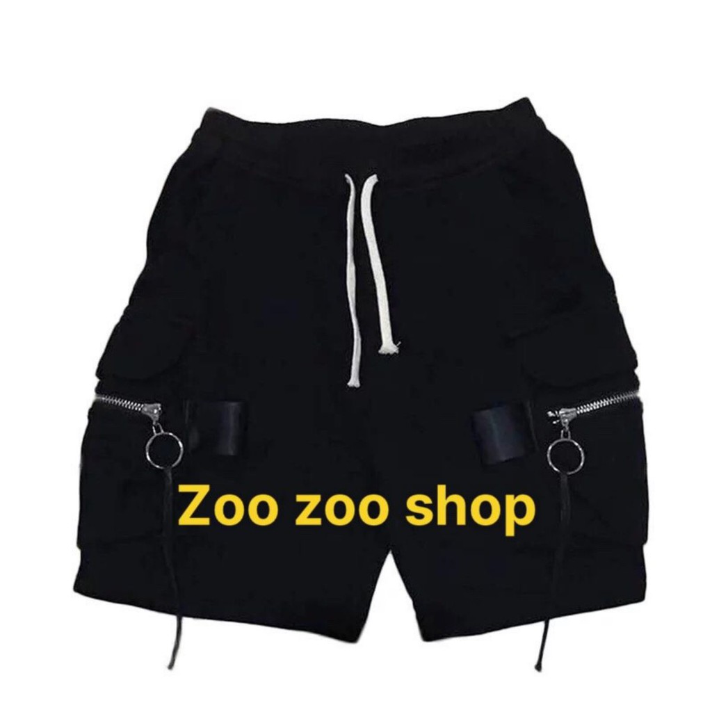 QUẦN SHORT TÚI HỘP UNISEX KHÓA TRÒN chất kaki