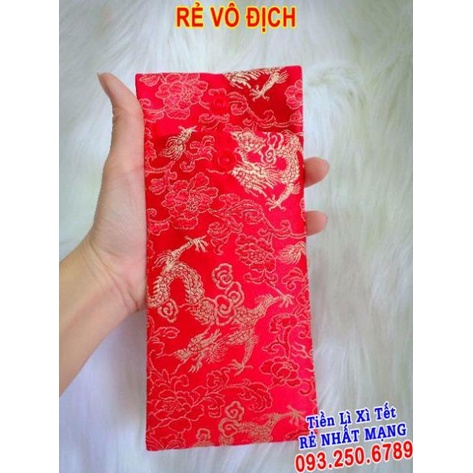 Bao lì xì vải gấm cực đẹp [hình thật] RỒNG DỌC NGỌC