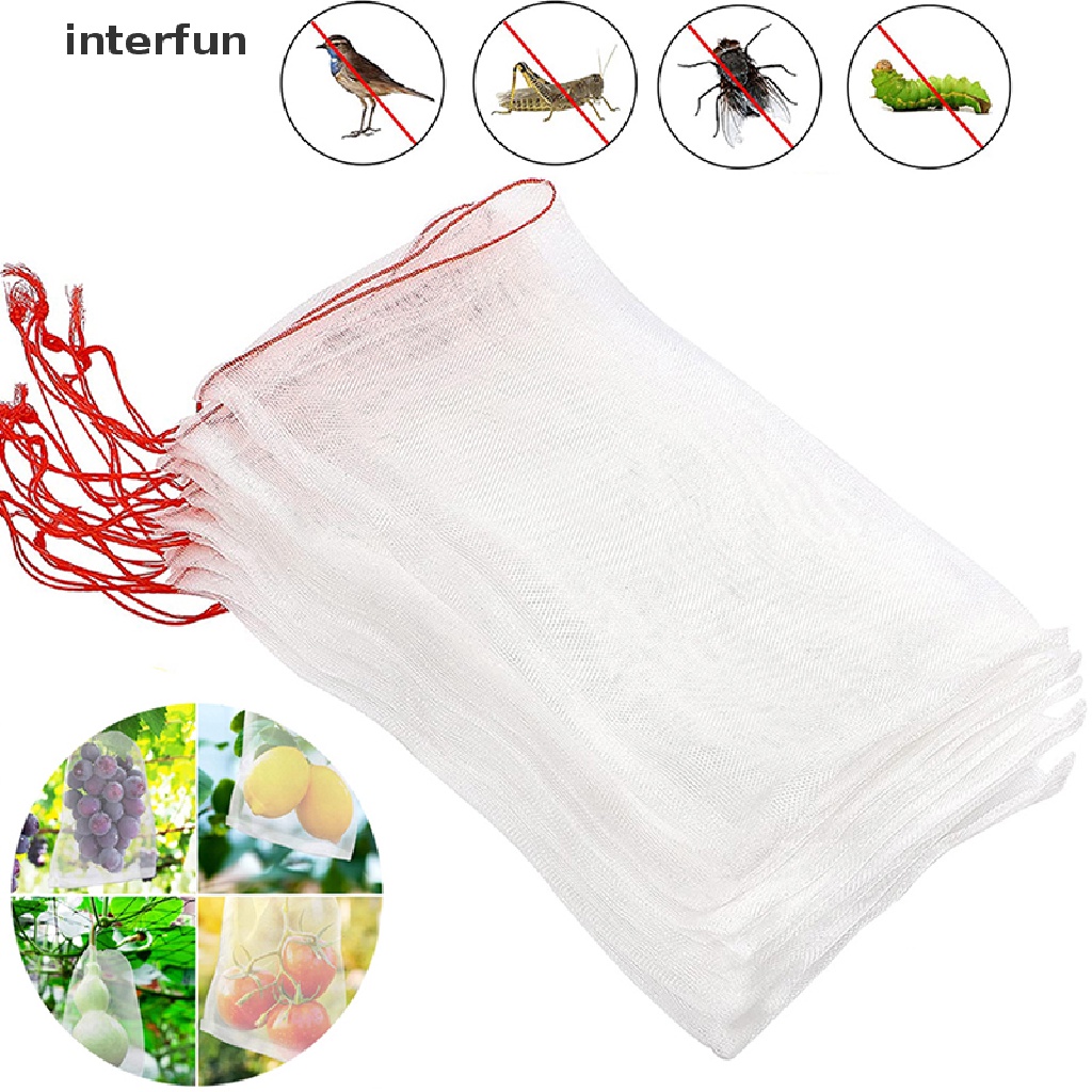 Bộ 50 Túi Lưới Dây Rút Bảo Vệ Cây Trồng Chống Côn Trùng Tiện Lợi