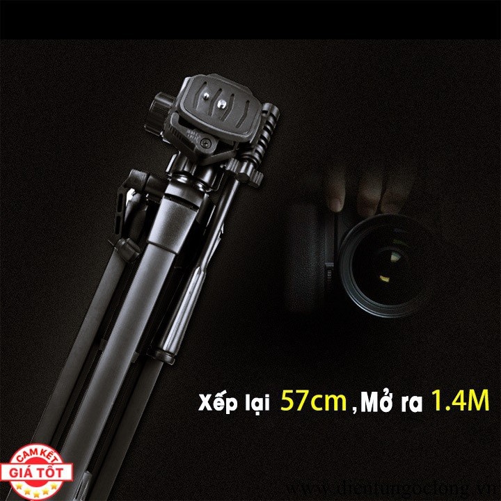 Tripod 3 Chân Máy Ảnh Weifeng WF-3520 Hợp Kim Màu Đen