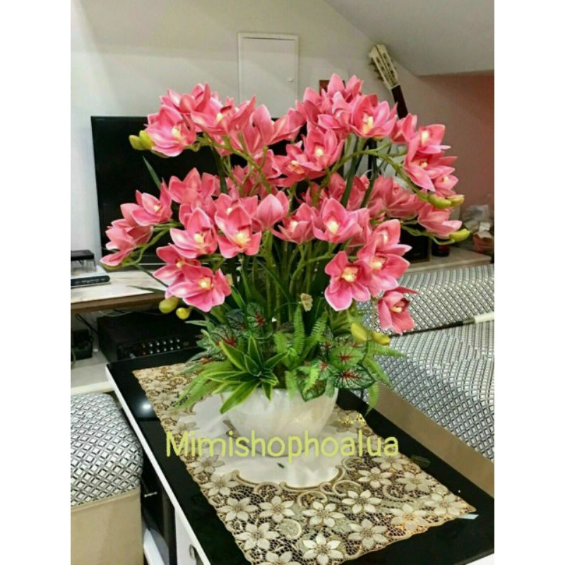 Hoa giả - hoa địa lan cao su cành 10bông