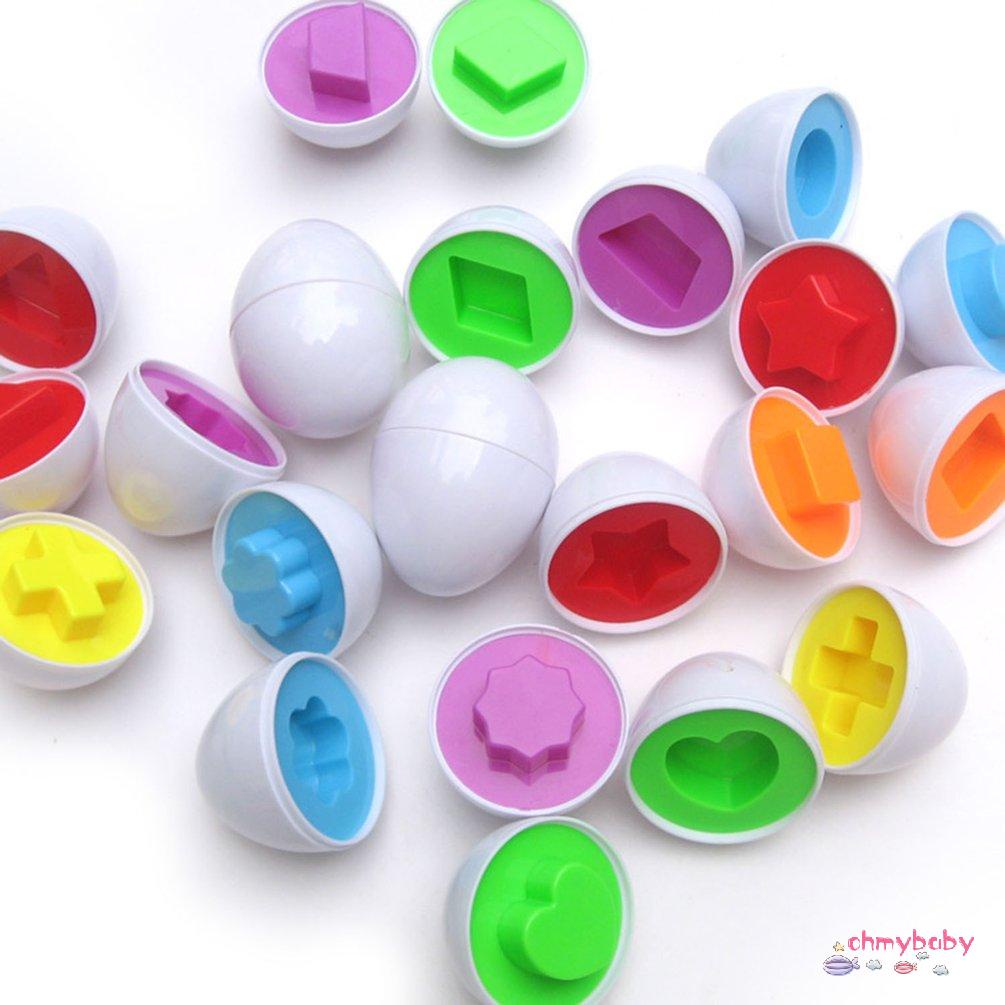 【OMB】 6pcs/set Eggs Toys Wise Pretend Puzzle Eggs Baby Kid Egg Matching Puzzles Toys