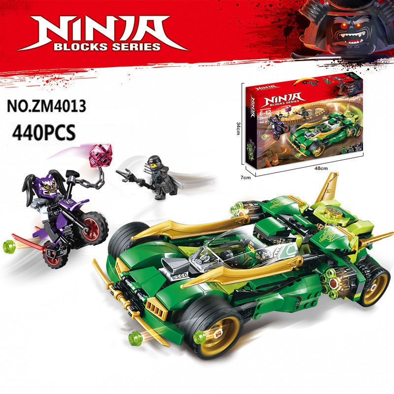 Đồ Chơi Lắp Ráp Kiểu LEGO Mô Hình Xe Đua Bóng Đêm Lloyd Night Chariot ZM4013 (Ninja Go) - 442 Mảnh Ghép