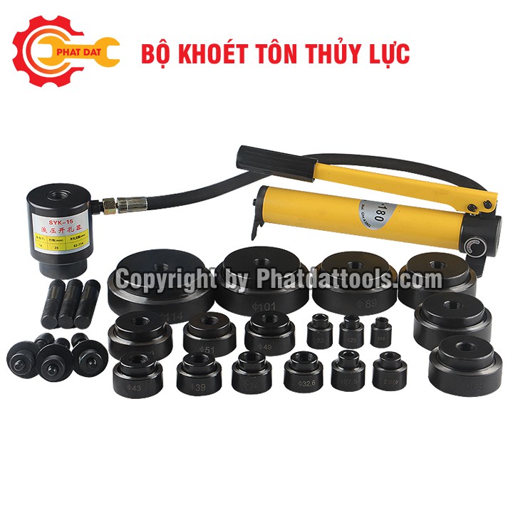 Máy đột lỗ thủy lực cầm tay SYK8A - Bộ khoét máng tôn máng điện - Bảo hành 6 tháng