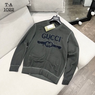 Áo nỉ dài tay Gc chữ thêu siêu nét - Áo nỉ basic nam nữ
