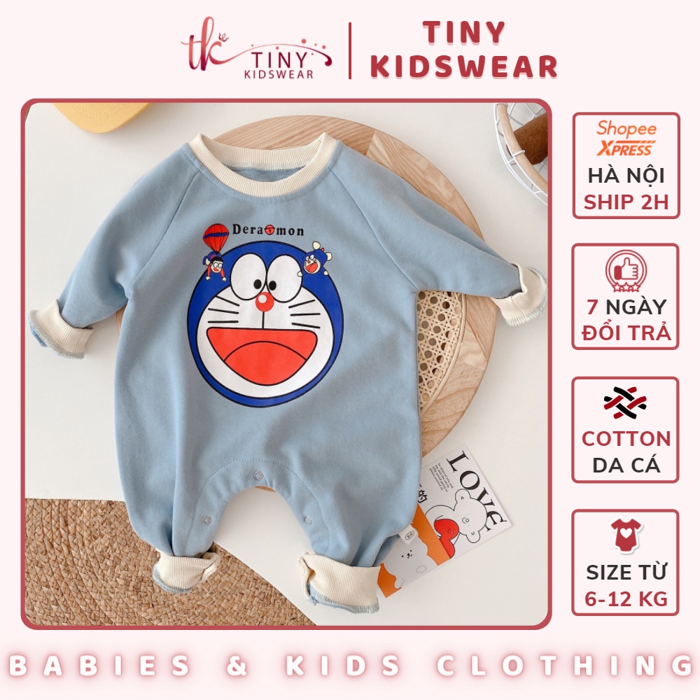 Bodysuit dài tay thu đông hình Doraemon cho bé trai từ 6-12kg [TB24]