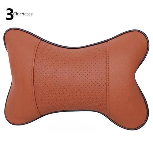 Gối kê cổ xe hơi làm bằng da thiết kế lỗ thoáng khí thoải mái