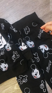 Bộ nỉ da cá Mickey màu đen