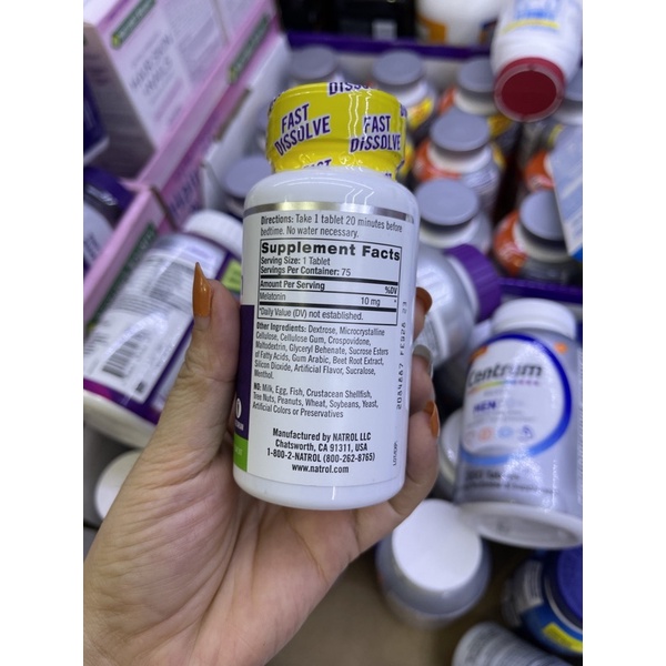 Kẹo ngủ ngon Natrol Melatonin 10mg