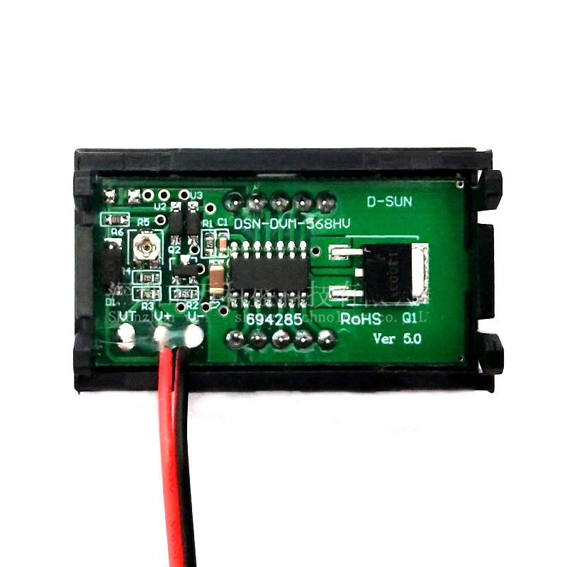 2 Vôn Kế Điện Tử diy 0.56 inch 2 Dây Đo Điện Áp Và Dòng Điện dc 5-120v Cho Xe Hơi