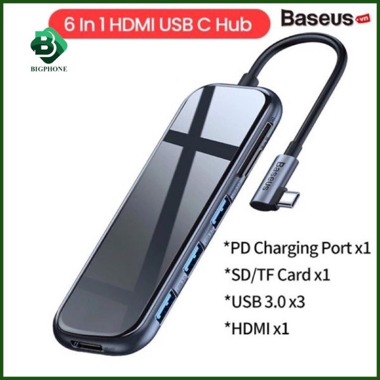 Cáp Chuyển Hub Type C Baseus 8 in 1 (Type-C to 3xUSB3.0+HDMI+SD/TF Card Reader+PD Mang Lan RJ45)