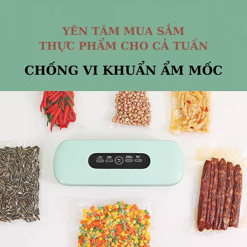 Máy Hút Chân Không Thực Phẩm Hàn Miệng Túi ZK-3002 (TẶNG KÈM 10 TÚI) hút được đồ tươi sống, khô cứng