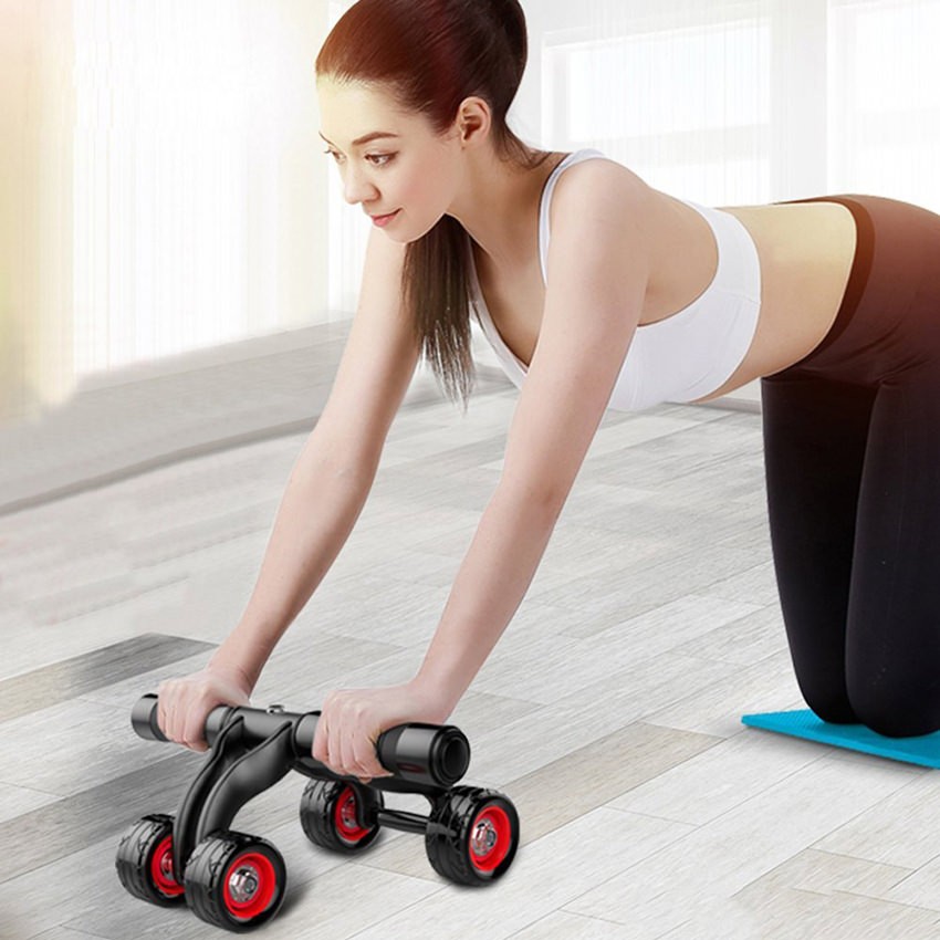 CON LĂN TẬP BỤNG 4 BÁNH ( AB ROLLER AND PUSH UP BAR) _Giá Siêu Rẻ