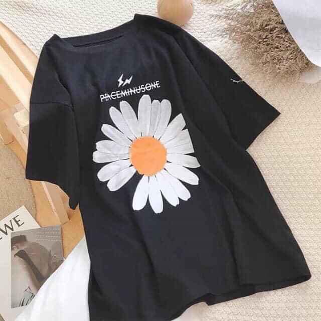 Áo thun nữ unisex form rộng, in hình hoa cúc DINO, thiết kế đơn giản ATU001 | BigBuy360 - bigbuy360.vn