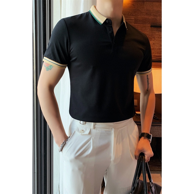 Áo polo nam trơn cổ bẻ - Áo thun nam vải cá xấu cotton tay ngắn thoáng mát&lt;Hàng Cao Cấp&gt; A02