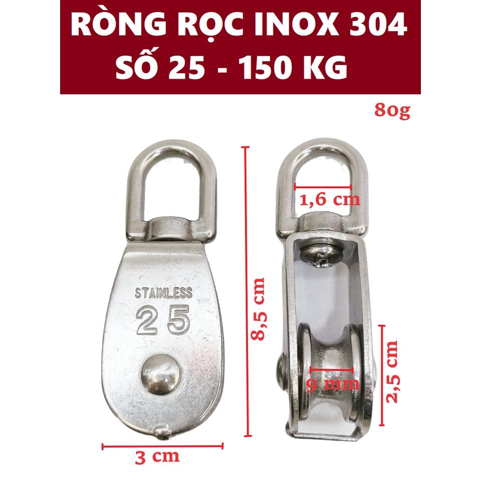 Ròng rọc INOX 304 số 25