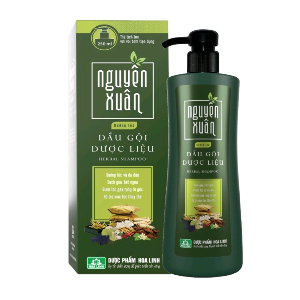 Dầu Gội Dược Liệu Nguyên Xuân Xanh lá 350ml - Dưỡng Tóc