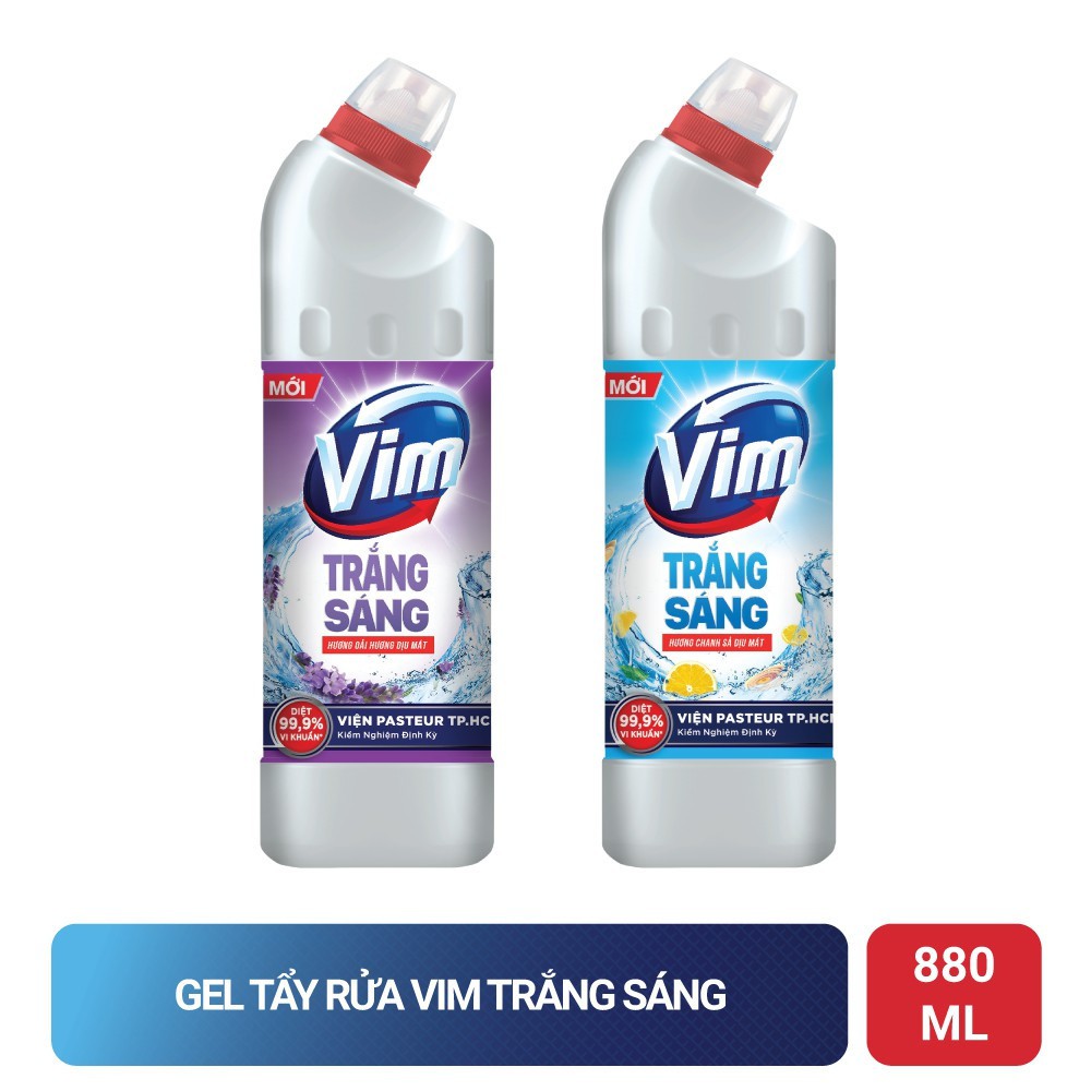 Nước Tẩy Bồn Cầu Vim Trắng Sáng &amp; Than Hoạt Tính