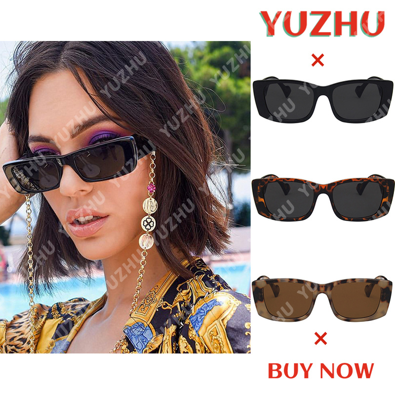 Kính Mát Hình Chữ Nhật Màu Kẹo Ngọt Phong Cách Retro Phương Tây Dành Cho Nữ