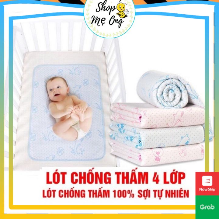 Tấm Lót Chống Thấm Cho Bé Sơ Sinh - 4 Lớp