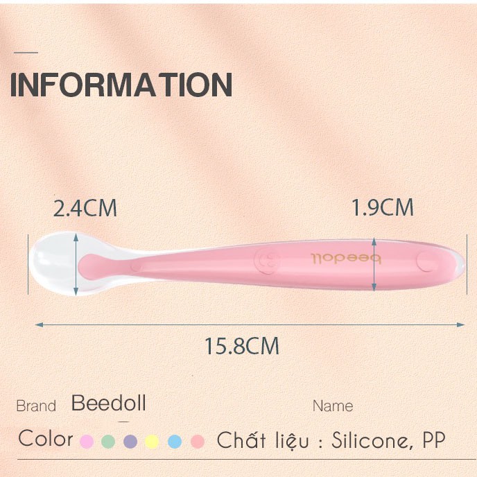 Thìa mềm, thìa silicone ăn dặm Bedol cao cấp, dùng cho bé từ 6 tháng đến 6 tuổi