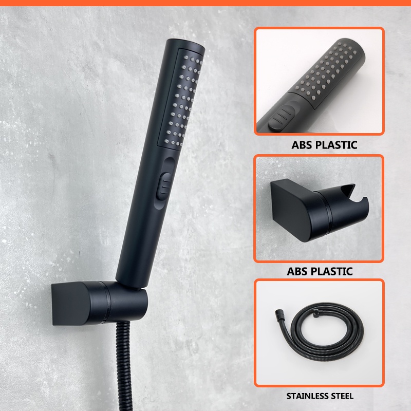 Bộ Vòi Sen 2 Chức Năng Bằng Thép Không Gỉ 1.5m SUS 304 Màu Đen Sáng Bóng Điều Chỉnh Được
