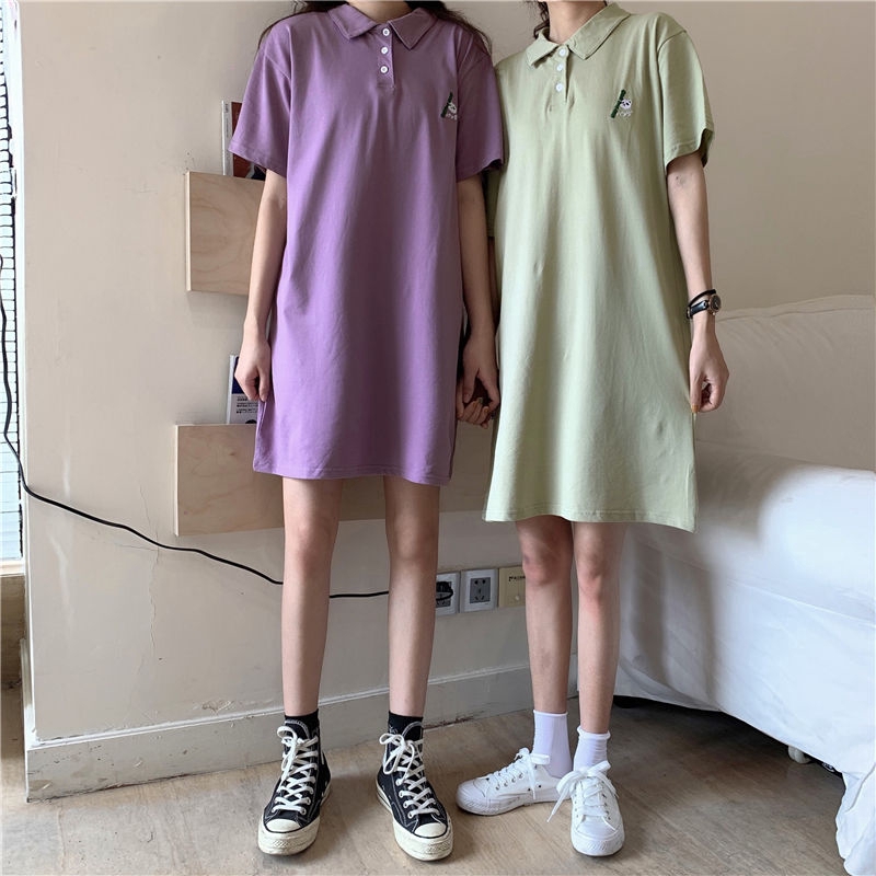 Đầm Thun Polo Ngắn Tay Form Rộng Phong Cách Năng Động Dành Cho Nữ | BigBuy360 - bigbuy360.vn