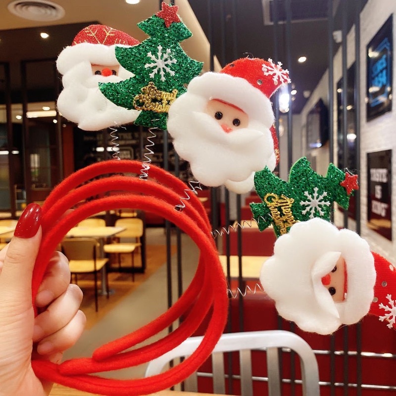 Bờm Tóc Giáng Sinh Ông Già Noel Sừng Tuần Lộc Có Đèn Xinh Xắn Đáng Yêu Cute