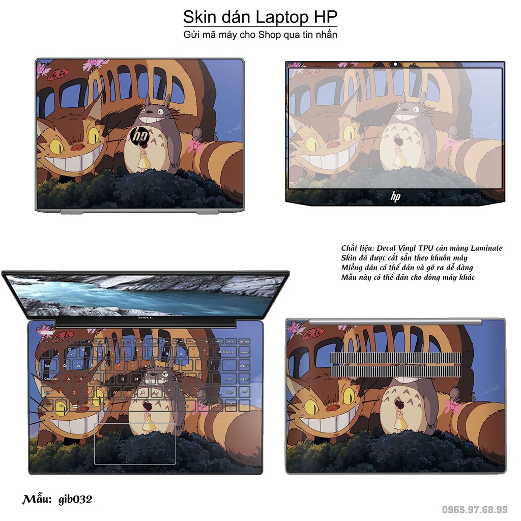 Skin dán Laptop HP in hình Ghibli movies (inbox mã máy cho Shop)