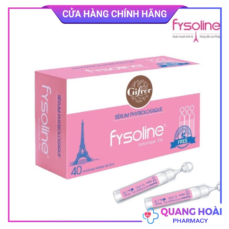 Fysoline Hồng, Dung dịch nước muối đẳng trương 09% ( hộp 40 ống )