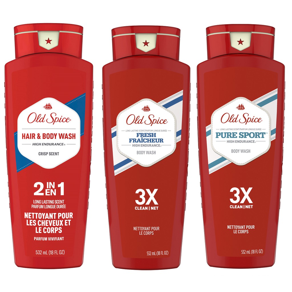 Gel Tắm Gội Old Spice nhiều mùi hương 532ml/chai