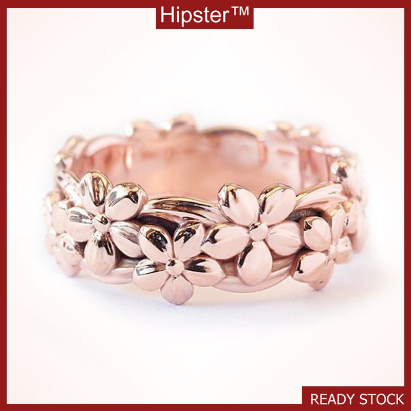 Phong Cách Mới 18K Hoa Hồng Nhẫn Nữ Hoa Cúc Bạc 925 Trang Sức