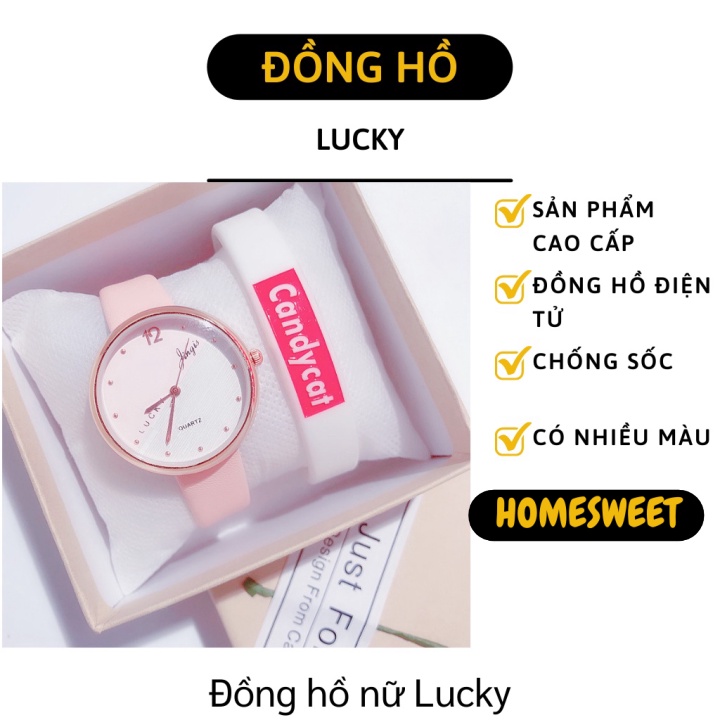 Đồng Hồ Thời Trang Nữ Lucky Dây Da Mẫu Mới Cực Đẹp 7723