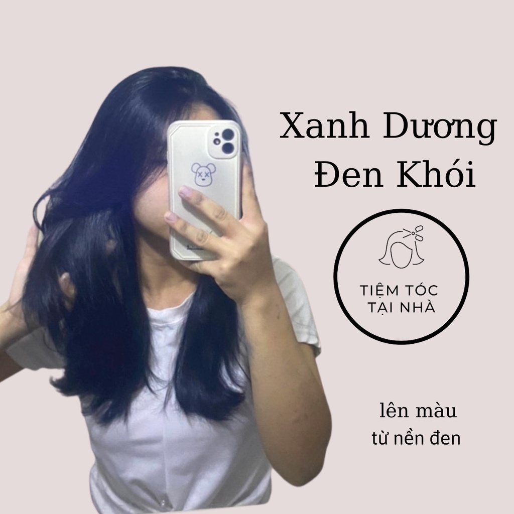 Thuốc nhuộm tóc Xanh Dương Đen Khói tặng kèm oxy và gang tay